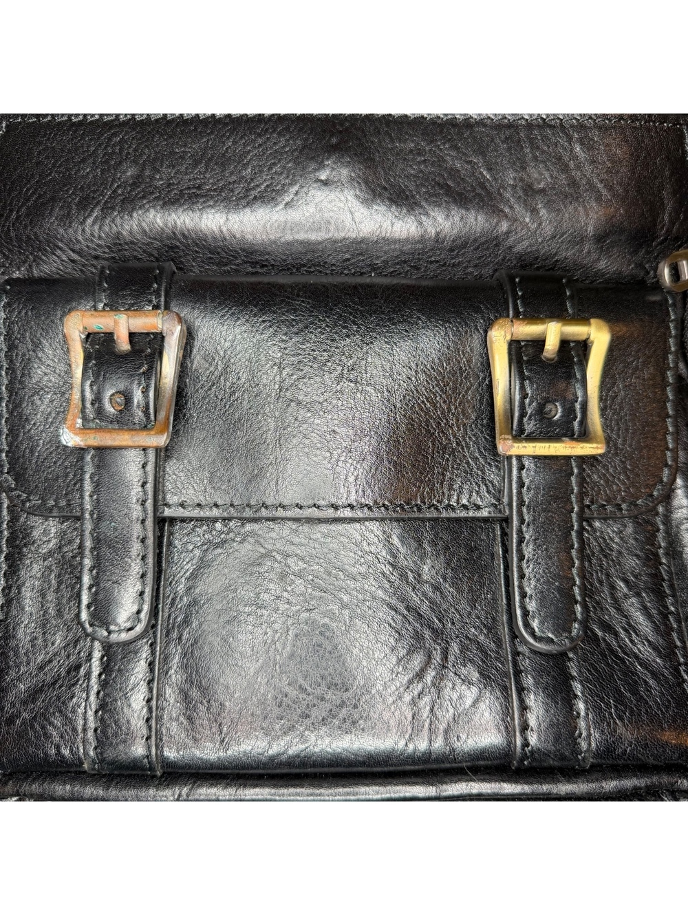 Vera 100% Pelle Made In Italy Black Pebbled Leather Mini Backpack Plaid Lining - Picture 5 of 9